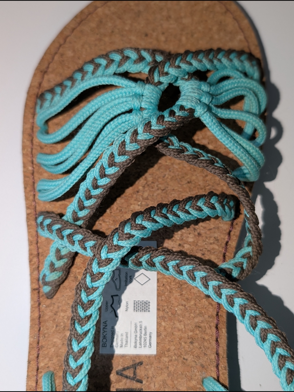 Bokyna Germany Freedom Braided Turquoise Ladies' Sandals - Picture 4 of 6